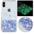thumbnail image 1 of Designed for iPhone XS / iPhone X Bling Glitter Case Glow in The Dark Funny Shiny Sparkle Noctilucent Fluorescent for Women Girls Protective Case for iPhone XS / iPhone X, Purple, 1 of 6
