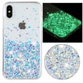 thumbnail image 1 of Designed for iPhone XS / iPhone X Bling Glitter Case Glow in The Dark Funny Shiny Sparkle Noctilucent Fluorescent for Women Girls Protective Case for iPhone XS / iPhone X, White, 1 of 6