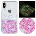 thumbnail image 1 of Designed for iPhone XS / iPhone X Bling Glitter Case Glow in The Dark Funny Shiny Sparkle Noctilucent Fluorescent for Women Girls Protective Case for iPhone XS / iPhone X, Pink, 1 of 6