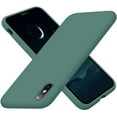 thumbnail image 1 of Designed for iPhone Xs Max Case, Silicone Ultra Slim Shockproof Protective Phone Case with [Soft Anti-Scratch Microfiber Lining], 6.5 inch, Midnight Green, 1 of 7