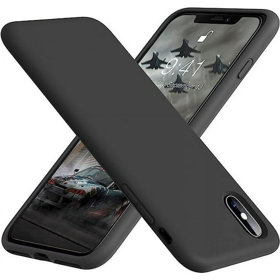 Designed for iPhone Xs Max Silicone Case, Protection Shockproof Dustproof Anti-Scratch Phone Case Cover for iPhone Xs Max, Liquid Silicone Phone Case (Black)
