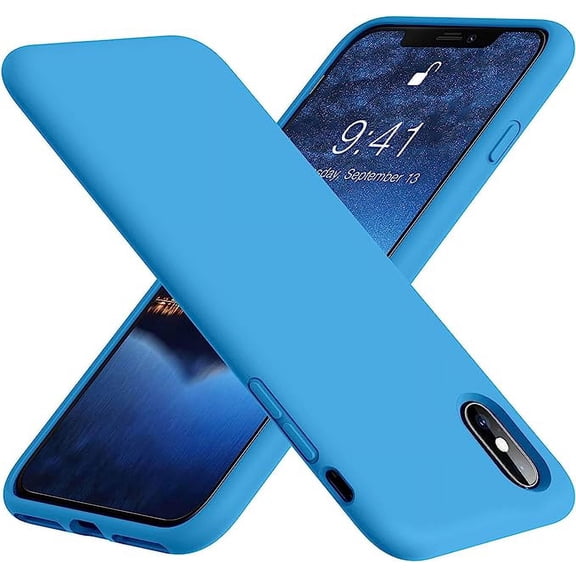 Entronix Silicone Case Compatible with iPhone Xs Max, Protective Cover, Aqua Blue