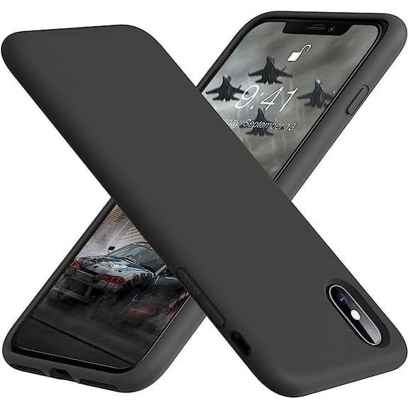 Entronix Silicone Case Compatible with iPhone Xs Max, Protective Cover, Black