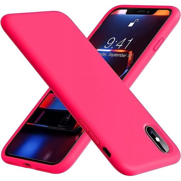 Entronix Silicone Case Compatible with iPhone Xs Max, Protective Cover, Hot Pink