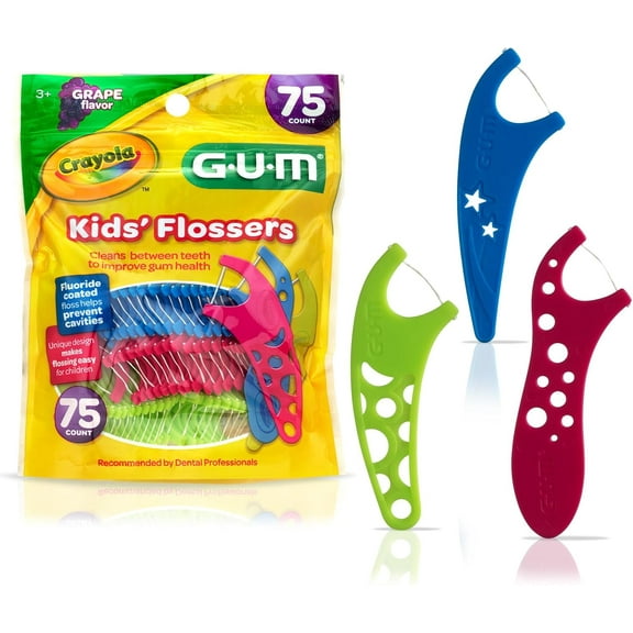 Designed specifically for small hands - easy-to-use fluoride dental floss picks suitable for children over 3 years old, 75 pieces