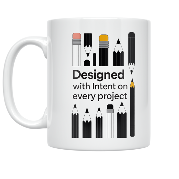 Designed with Intent Minimalist Art - Designer Enthusiast - 11 oz Ceramic Coffee Mug