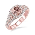 thumbnail image 1 of Designer 1.50 Carat Princess Morganite and Diamond Engagement Ring in 14k Rose Gold morganite & diamond engagement ring, 1 of 3