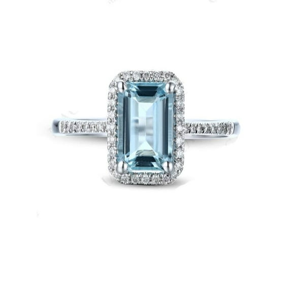 Designer 1.50 Carat Topaz and Diamond Engagement Ring in Halo Setting