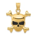 thumbnail image 1 of Designer 14K Yellow Gold Enameled Skull Pendant (Length=26) (Width=21) Made In United States -Jewelry By Sweet Pea Creations, 1 of 3