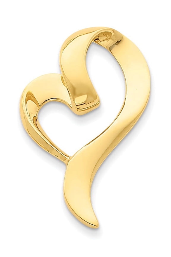 Designer 14K Yellow Gold Heart Slide (Length=35) (Width=22) Made In United States -Jewelry By Sweet Pea Creations