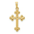 thumbnail image 1 of Designer 14K Yellow Gold Polished Budded Cross Pendant (Length=20.61) (Width=14.15) Made In United States -Jewelry By Sweet Pea Creations, 1 of 3