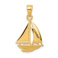 thumbnail image 1 of Designer 14K Yellow Gold Polished Open-Backed Sailboat Pendant (Length=24) (Width=16) Made In Peru -Jewelry By Sweet Pea Creations, 1 of 3