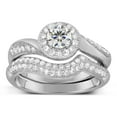 thumbnail image 1 of Designer 2.50 Carat Round Diamond Moissanite Bridal Ring Set With 18K White Gold Plating, Promise Ring, Anniversary Ring, 1 of 3