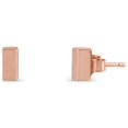 thumbnail image 1 of Designer .925 Sterling Silver Solid Golden Bar Stud Earrings dipped in Rose Gold, 1 of 1