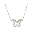 thumbnail image 1 of Designer .925 Sterling Silver Sparkling Open Butterfly Pendant Necklace Necklace, 1 of 1