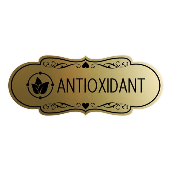 Designer Antioxidant Sign (Brushed Gold) - Medium