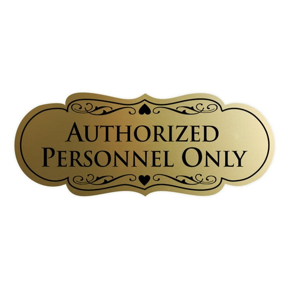 Designer Authorized Personnel Only Sign(Brushed Gold) - Large