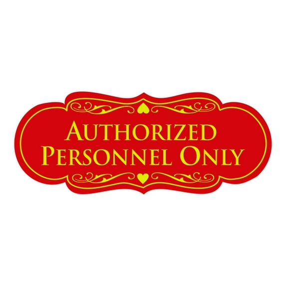 Designer Authorized Personnel Only Sign(Red/Yellow) - Medium