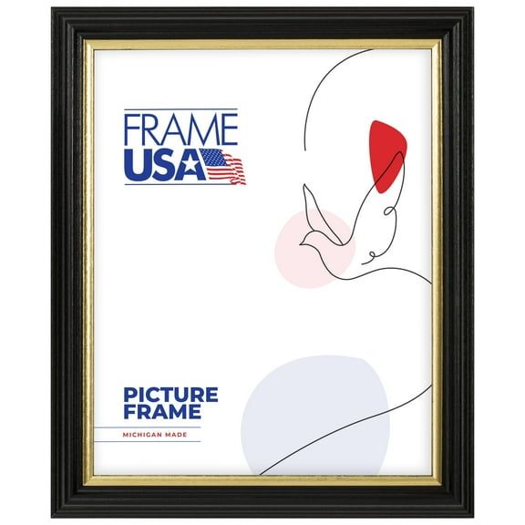 Designer Black with Gold 10x13 Inch Picture Frame