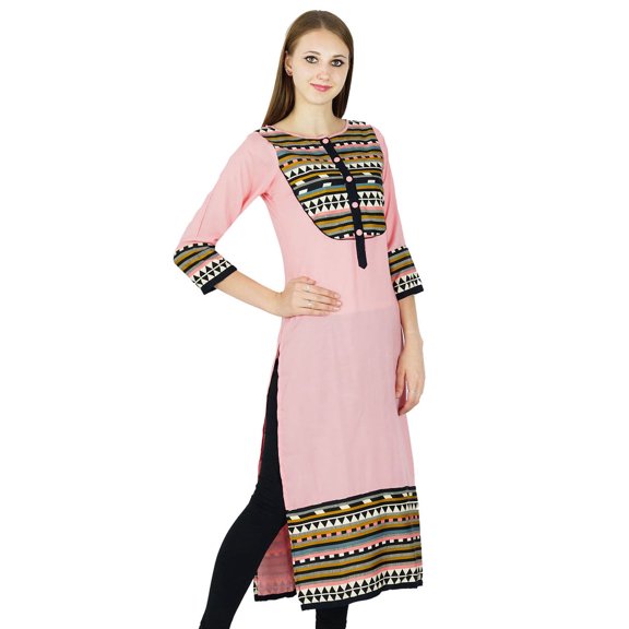 Designer Bollywood Ethnic Kurta Women Cotton Printed Kurti Casual Tunic Dress