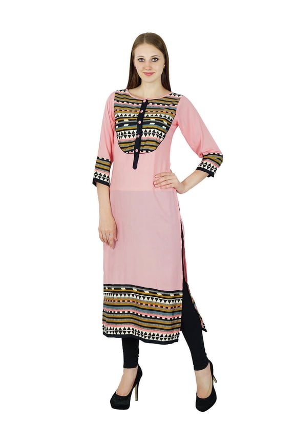 Designer Bollywood Ethnic Kurta Women Cotton Printed Kurti Casual Tunic Dress