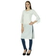 thumbnail image 1 of Designer Bollywood Ethnic Kurta Women Cotton Solid Kurti Casual Top Tunic Dress, 1 of 4