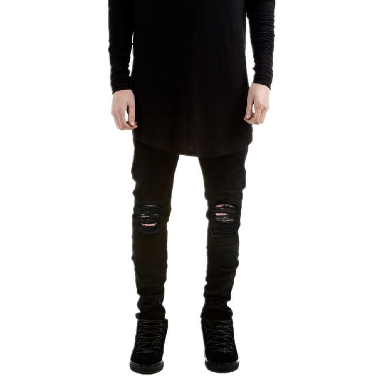 Designer Brand Men Black Jeans Skinny Ripped Stretch Slim Fashion Hip Hop  Swag Man Casual Denim Biker Pants Overalls Jogger - Walmart.com