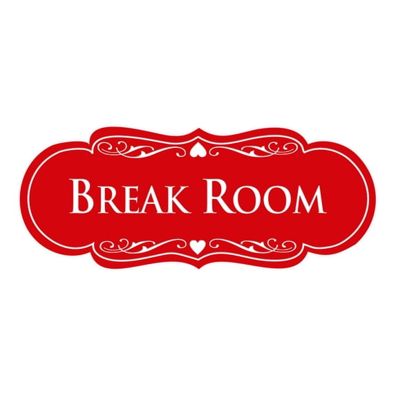 Designer Break Room Sign(Red) - Small