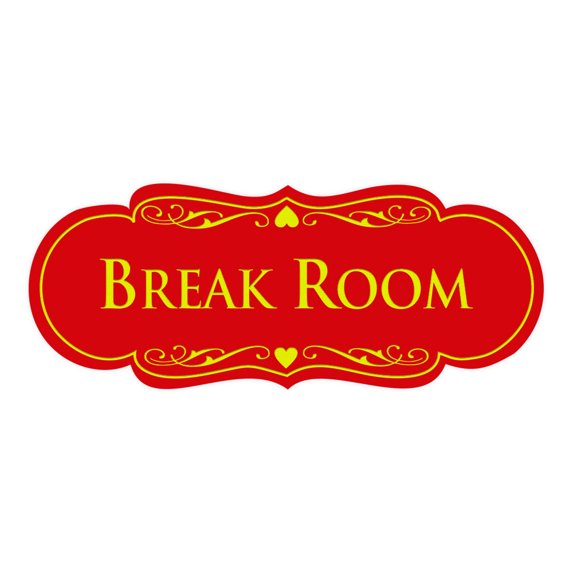 Designer Break Room Sign(Red/Yellow) - Large