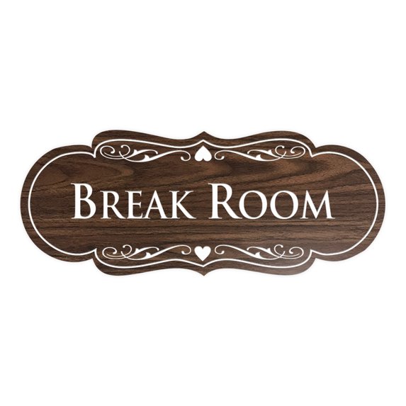 Designer Break Room Sign(Walnut) - Medium
