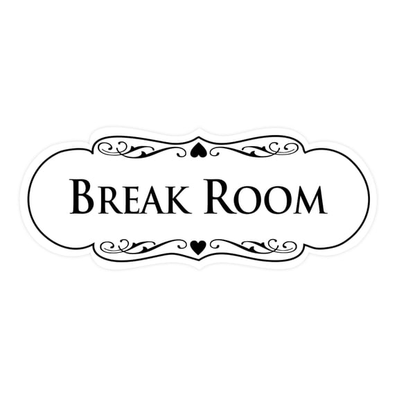 Designer Break Room Sign(White) - Large