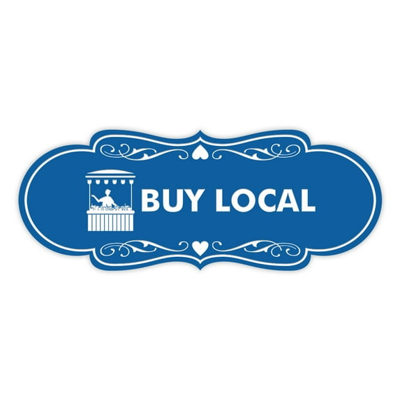 Designer Buy Local Sign (Blue) - Small
