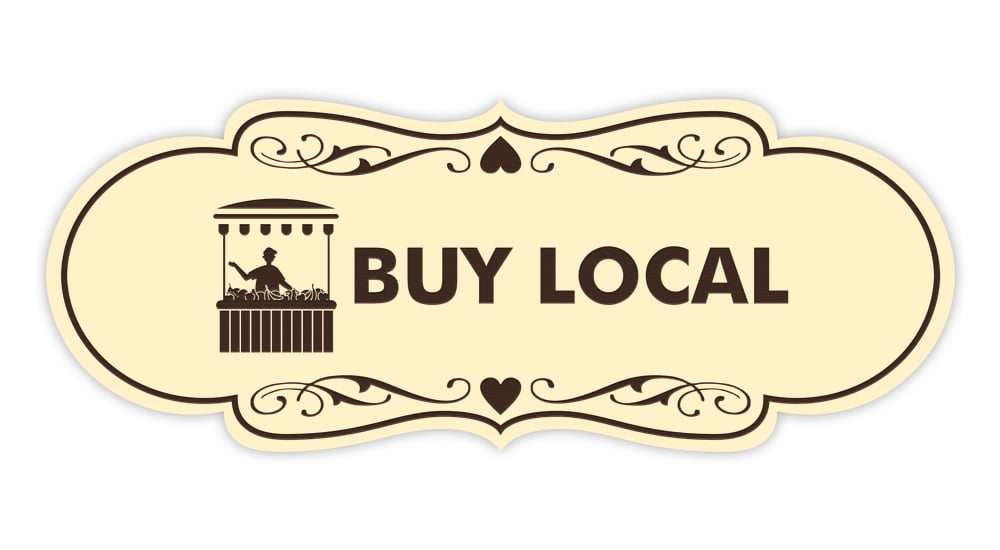 Designer Buy Local Sign (Ivory/Dark Brown) - Medium - Walmart.com