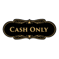 thumbnail image 1 of Designer Cash Only Sign (Black /Gold) - Small, 1 of 5