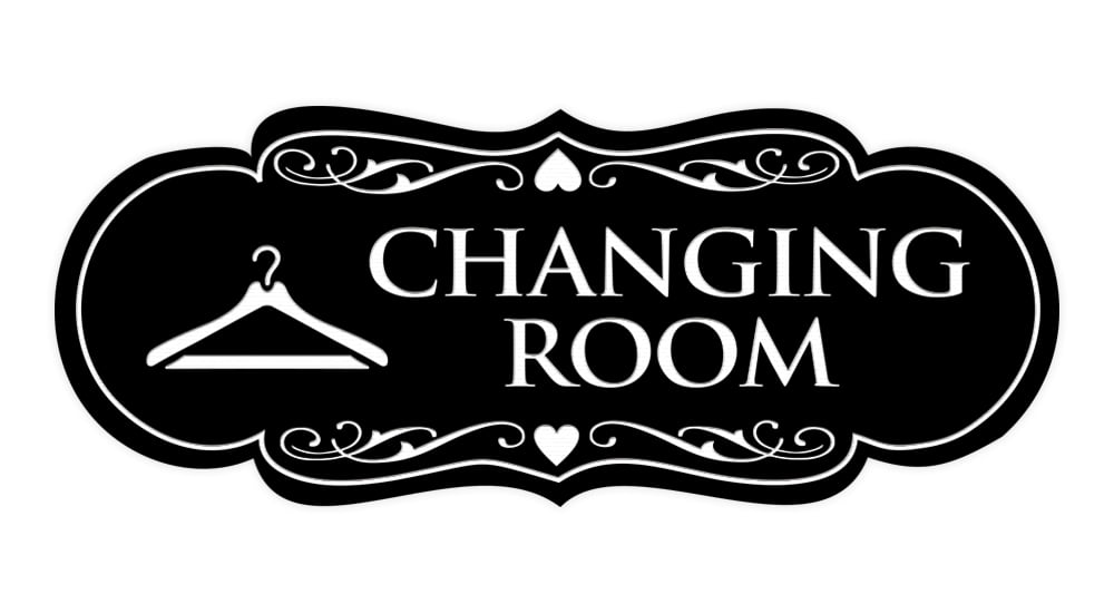 Changing Room Sign Pretty Designer Changing Room Sign (Black) - Medium - Walmart.com