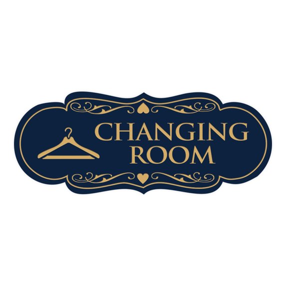 Designer Changing Room Sign (Navy Blue/Gold) - Large