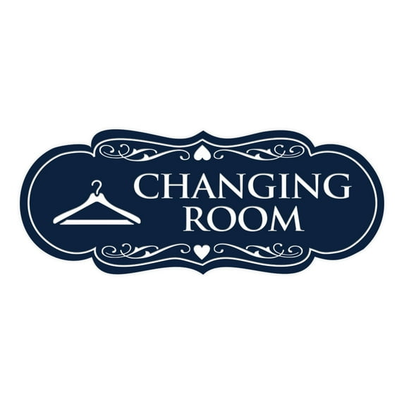 Designer Changing Room Sign (Navy Blue / White) - Small