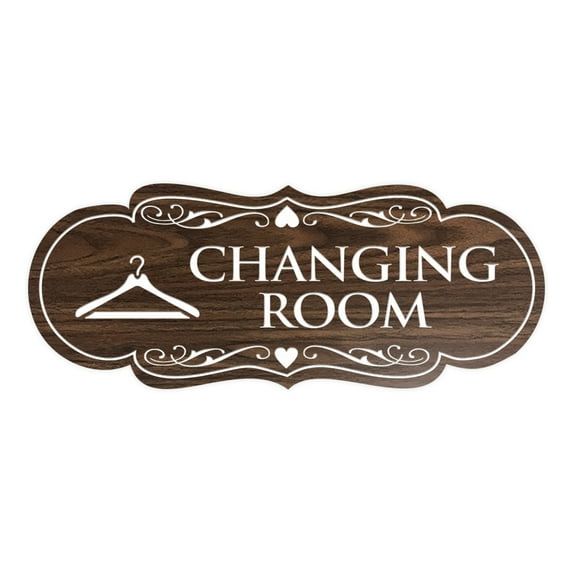 Designer Changing Room Sign (Walnut) - Large
