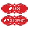 thumbnail image 1 of Designer Chicks and Chick Magnets, Novelty Restroom Signs, Set of 2 (Red) - Medium, 1 of 5