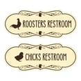thumbnail image 1 of Designer Chicks and Roosters Novelty Restroom Signs, Set of 2 (Ivory/Dark Brown) - Large, 1 of 5