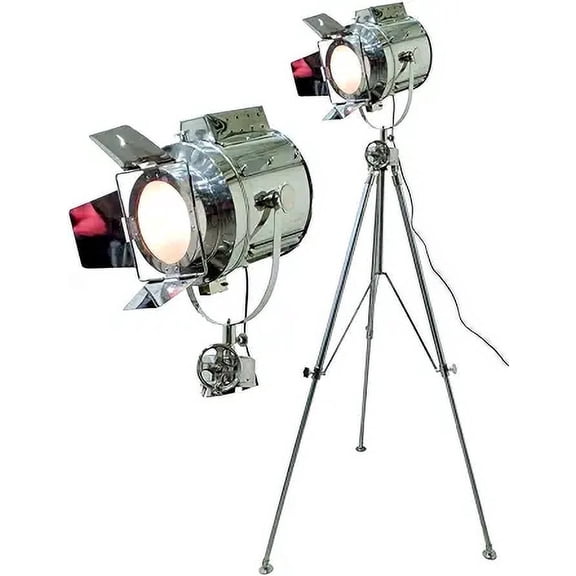 Designer Chrome Focus Search Spot Light Chrome Tripod Floor Stand Lamp
