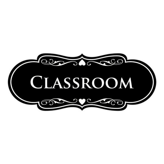 Designer Classroom Sign (Black) - Large