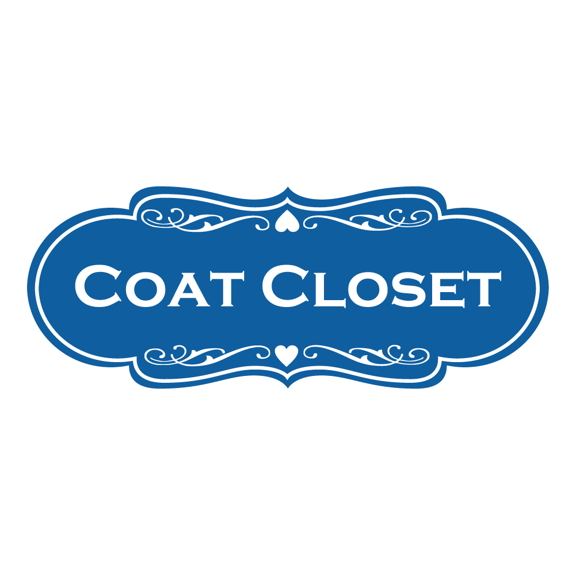 Designer Coat Closet Sign (Blue) - Large