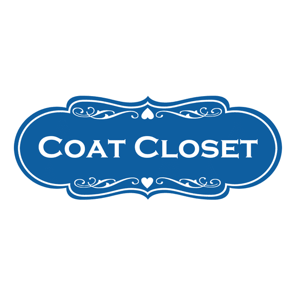 Designer Coat Closet Sign (Blue) - Medium