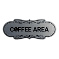 thumbnail image 1 of Designer Coffee Area Sign (Brushed Silver) - Medium, 1 of 4