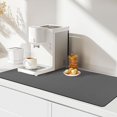 thumbnail image 1 of Designer Coffee Bar Mat, Extra Large 17 x 31.5 Inches, Rubber Backing, Dish Drying Mat for Kitchen Counter, Absorbent Coffee Maker Mats for Countertop, Heat Resistant, Solid Gray, 1 of 5