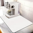 thumbnail image 1 of Designer Coffee Bar Mat, Large 16 x 24 Inches, Rubber Backing, Absorbent Coffee Maker Mats for Dish Drying, Kitchen Countertop, Heat Resistant, Solid White, 1 of 8
