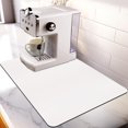 thumbnail image 1 of Coffee Mat for Countertop, Large Absorbent Dish Drying Mat for Kitchen, Heat Resistant Rubber Backed Pad, Under Coffee Maker, 16" x 20", Solid White, 1 of 8