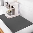 thumbnail image 1 of Designer Coffee Bar Mat, Small 12 x 19 Inches, Rubber Backing, Dish Drying Mat for Kitchen Counter, Absorbent Coffee Maker Mats for Countertop, Heat Resistant, Solid Gray, 1 of 6