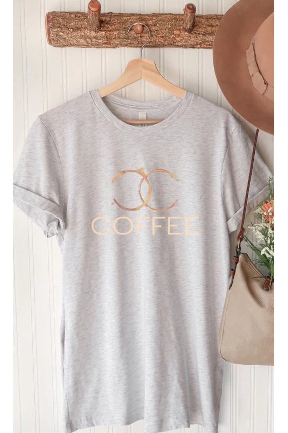 Designer Coffee Stain Coffee Graphic Tee T-Shirt